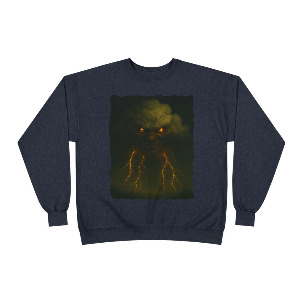 Storm Spirit Crewneck Sweatshirt — Lightning Cloud Monster Graphic