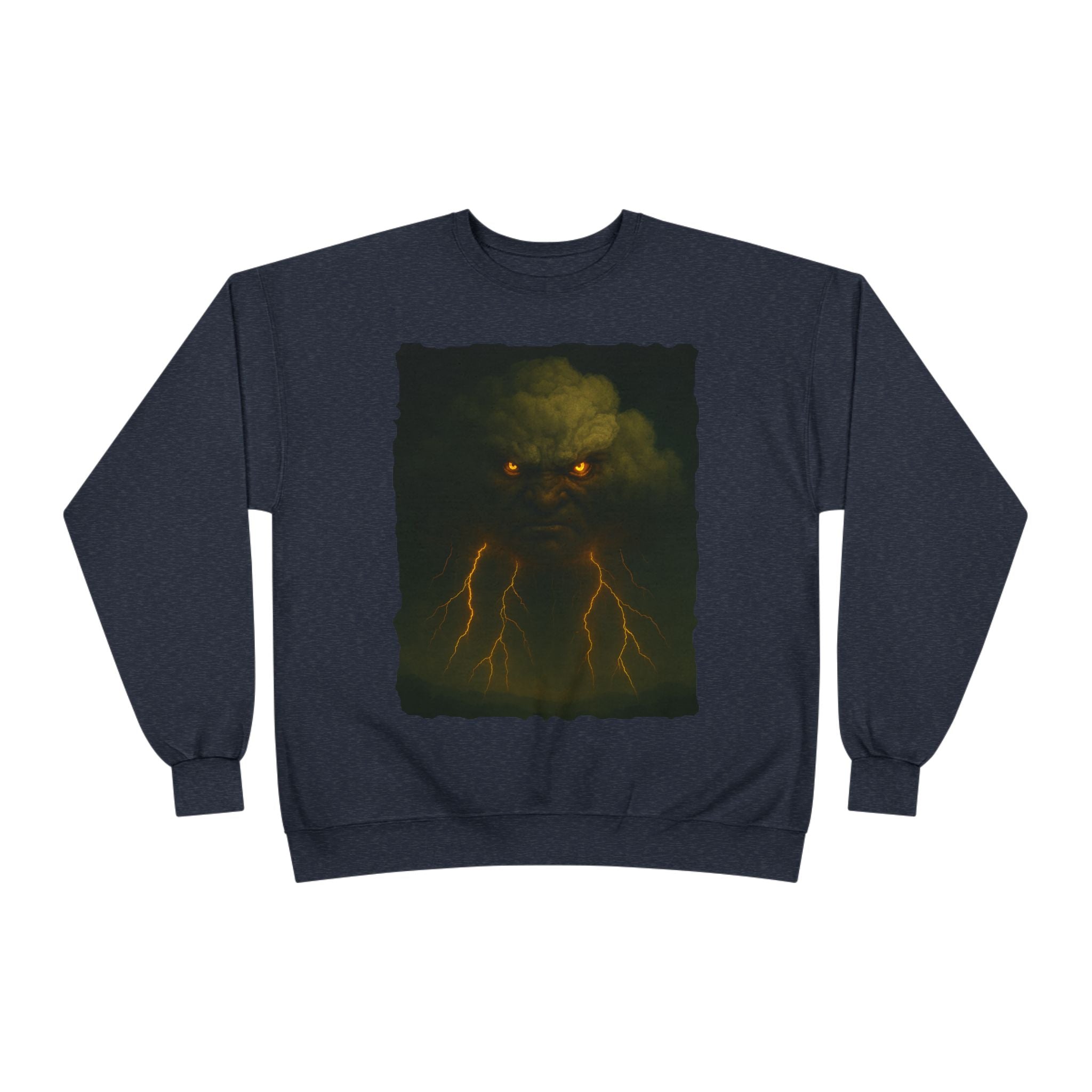 Storm Spirit Crewneck Sweatshirt — Lightning Cloud Monster Graphic