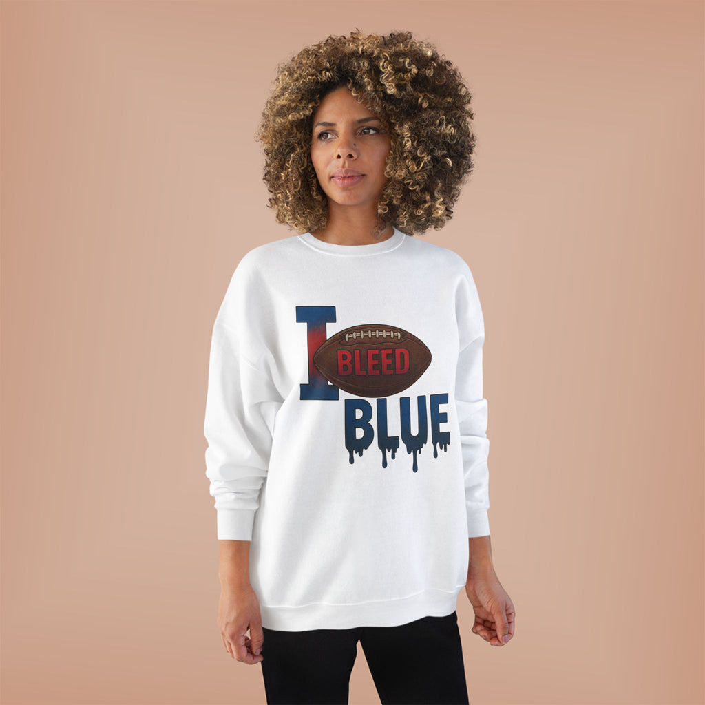 I Bleed Blue Football Crewneck Sweatshirt