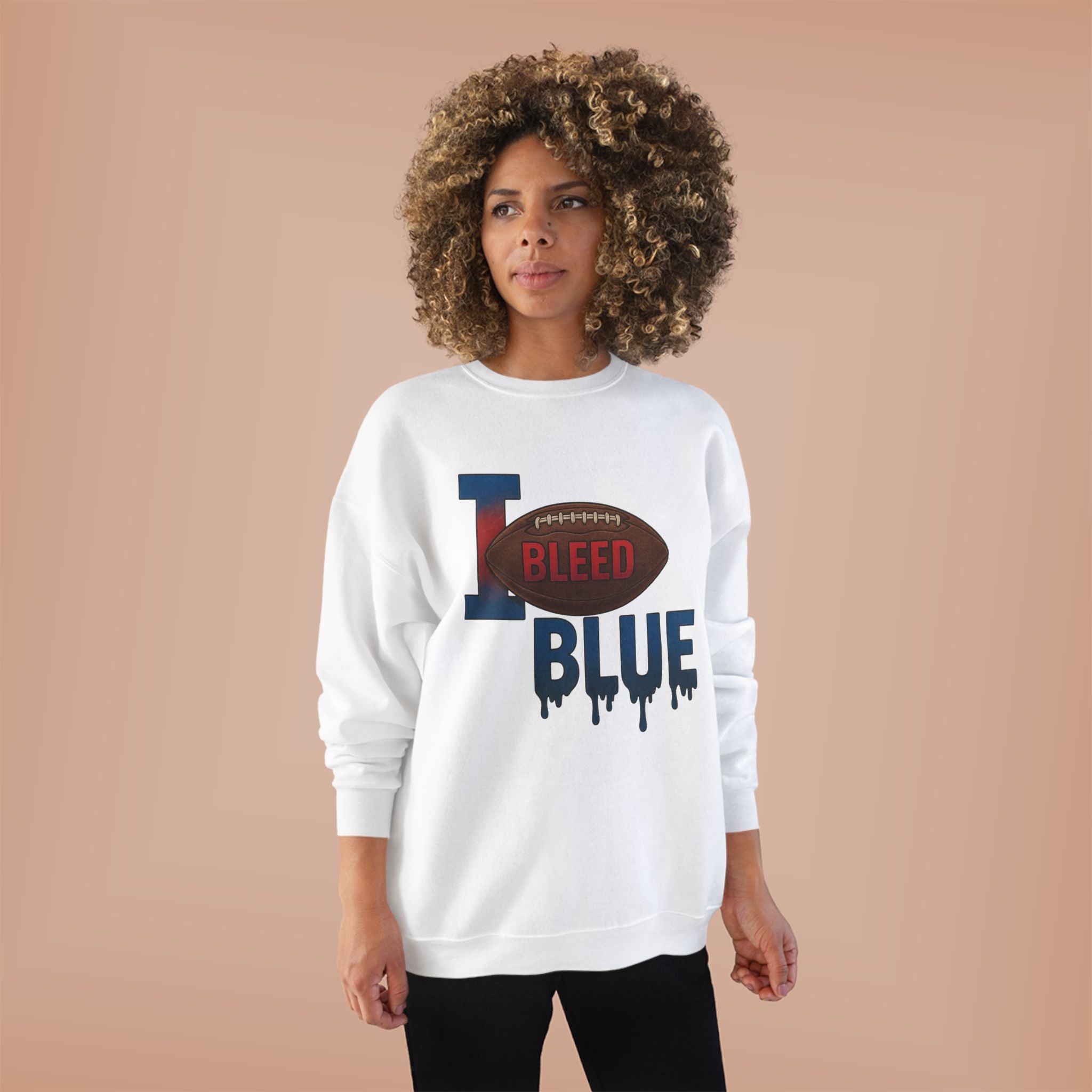 I Bleed Blue Football Crewneck Sweatshirt