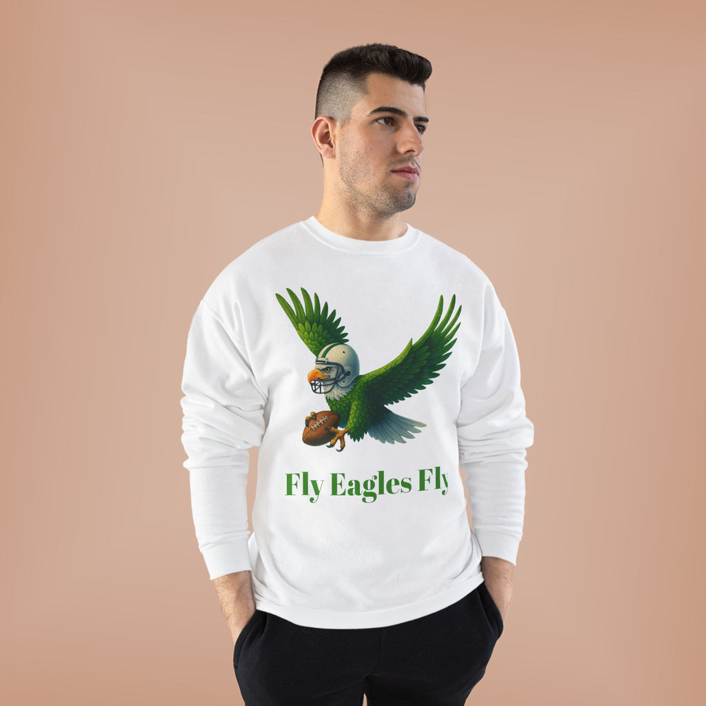 Fly Eagles Fly Crewneck Sweatshirt — Vintage Football Eagle Graphic