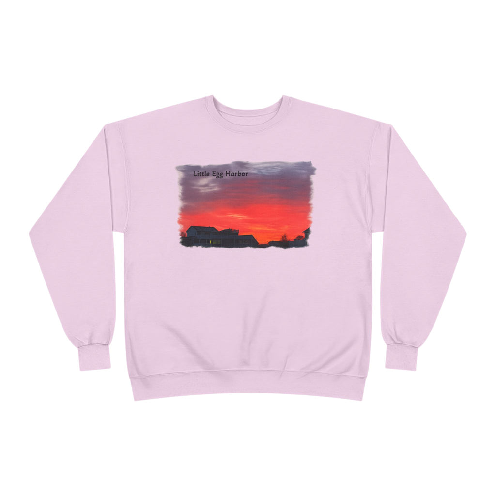 Sunset Horizon Crewneck Sweatshirt — 'Little Egg Harbor' Scenic Graphic