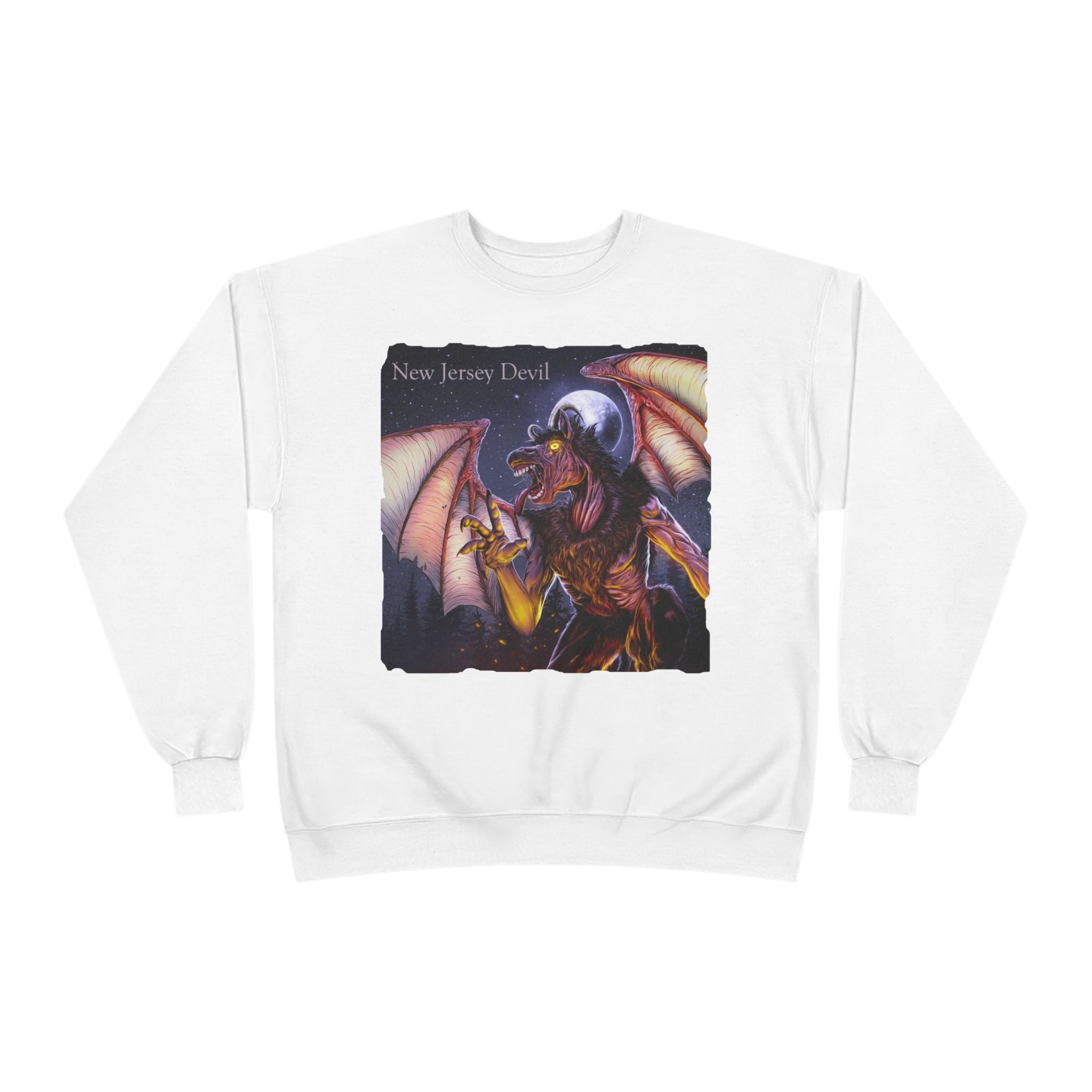 Dragon Graphic Sweatshirt — "New Jersey Dad" Fantasy Winged Creature Crewneck