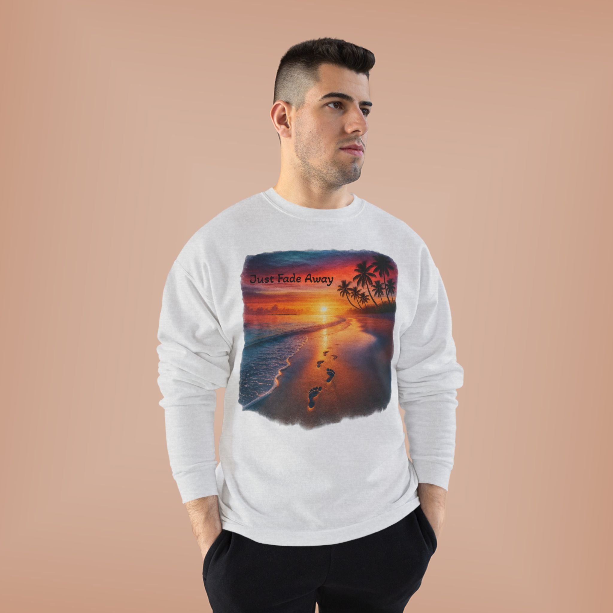 Crewneck Sweatshirt — Sunset Beach "Footprints" Graphic