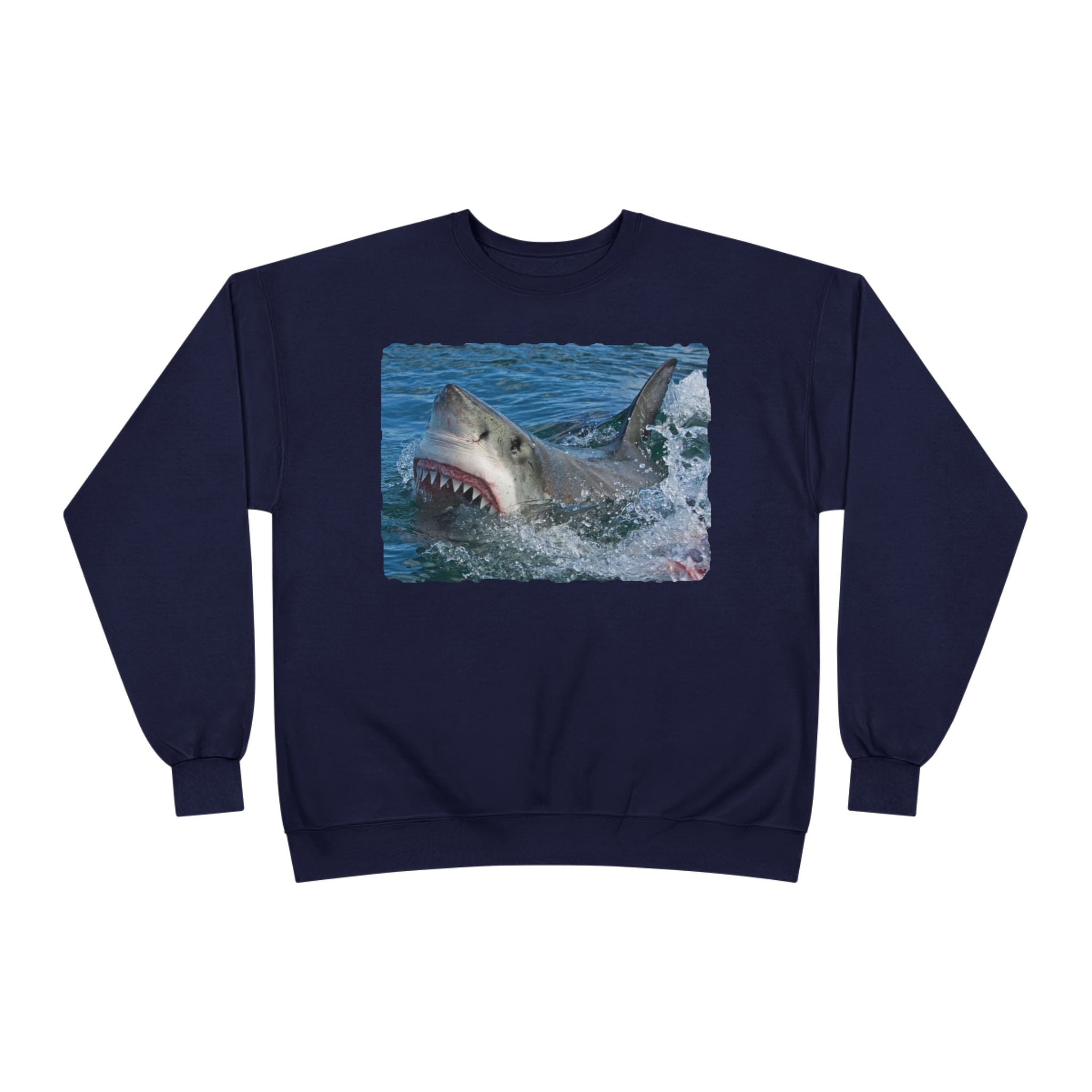 Great White Shark Crewneck Sweatshirt — Ocean Predator Graphic Sweatshirt