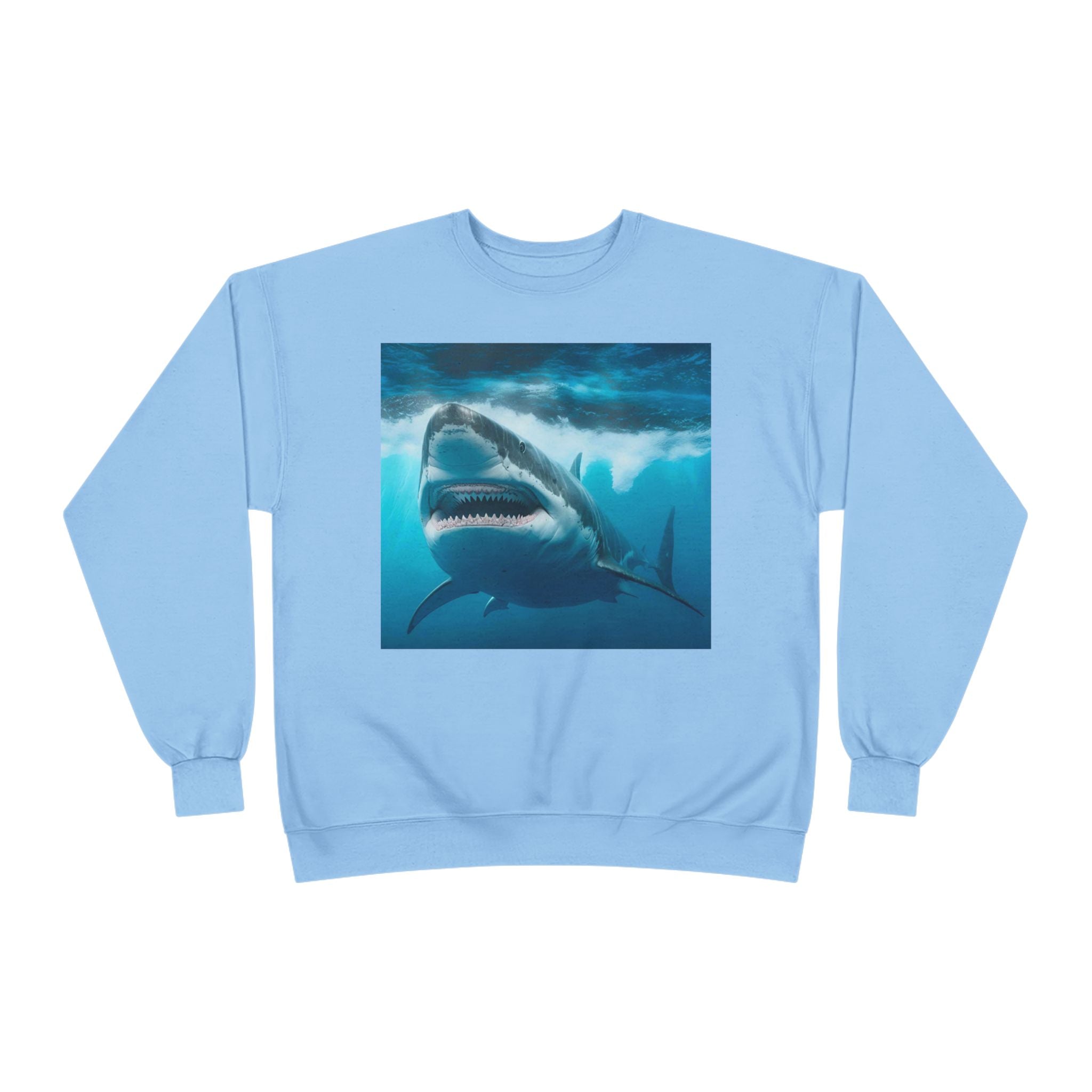 Great White Shark Graphic Sweatshirt — Ocean Predator Crewneck