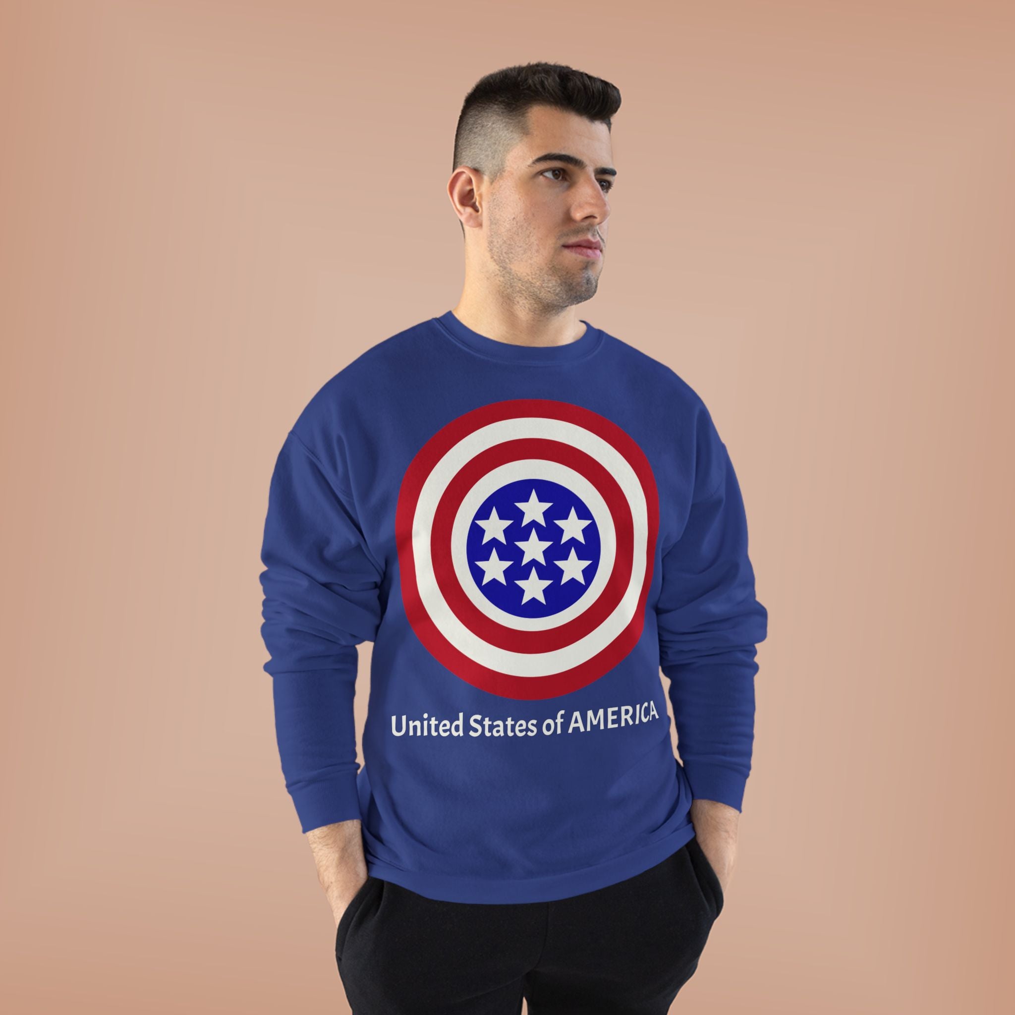 Copy of American Target Crewneck Sweatshirt — "United States of AMERICA" Patriotic Graphic