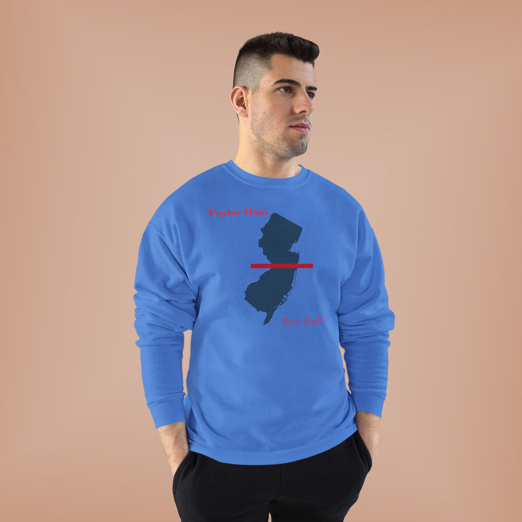 New Jersey State Crewneck Sweatshirt – Taylor Ham / Pork Roll Map Design