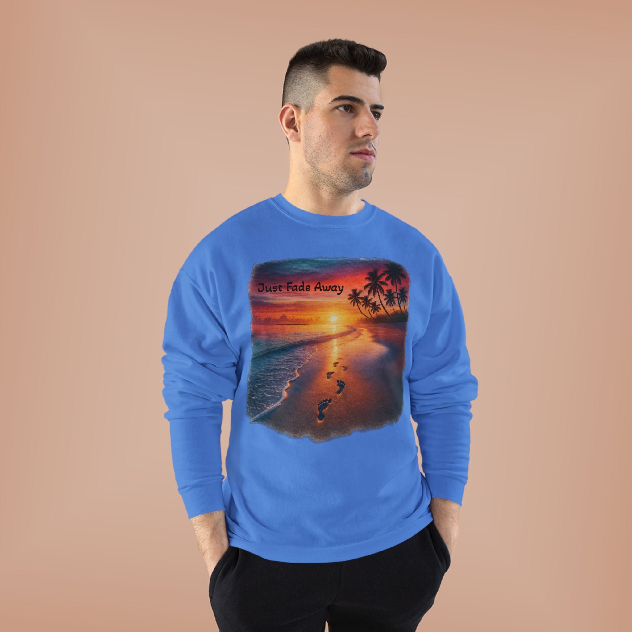 Crewneck Sweatshirt — Sunset Beach "Footprints" Graphic