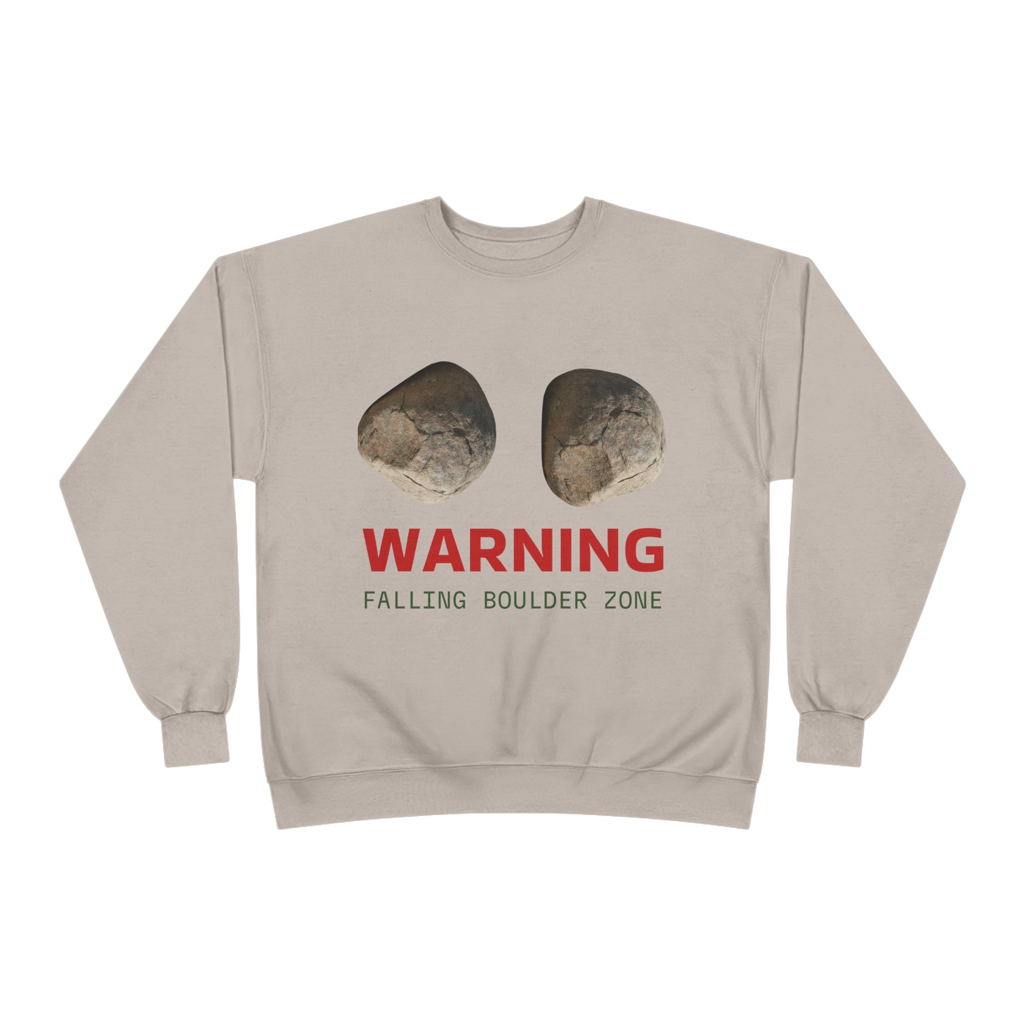 Warning Falling Boulder Zone Crewneck Sweatshirt