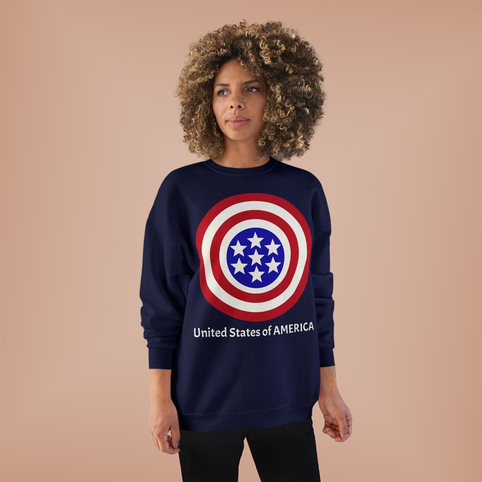 Copy of American Target Crewneck Sweatshirt — "United States of AMERICA" Patriotic Graphic