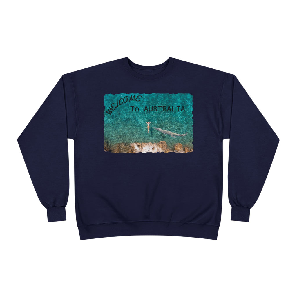 Welcome To Australia Crewneck Sweatshirt — Beach Aerial Photo Travel Sweater
