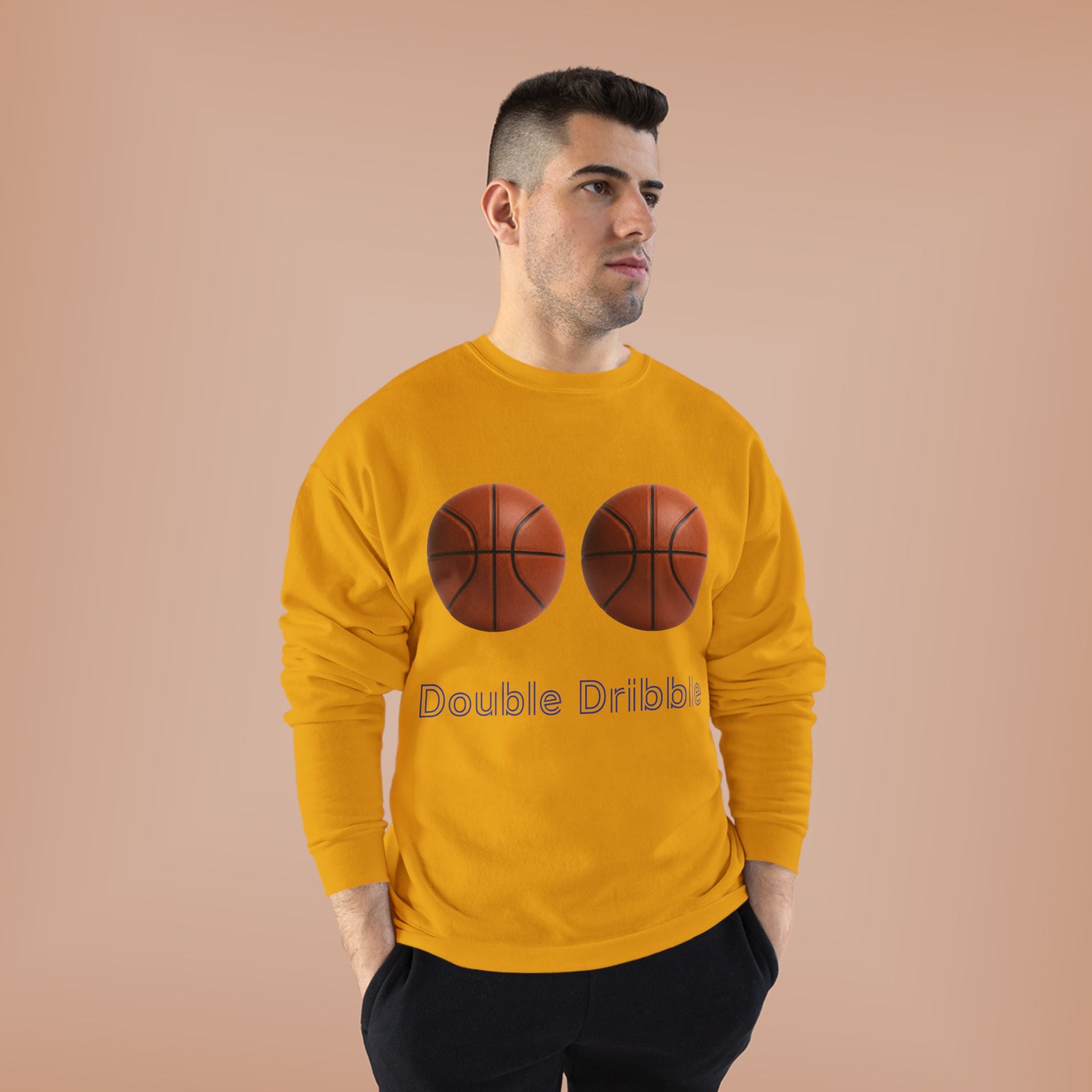 Crewneck Sweatshirt — "Double Dribble" Basketball Graphic