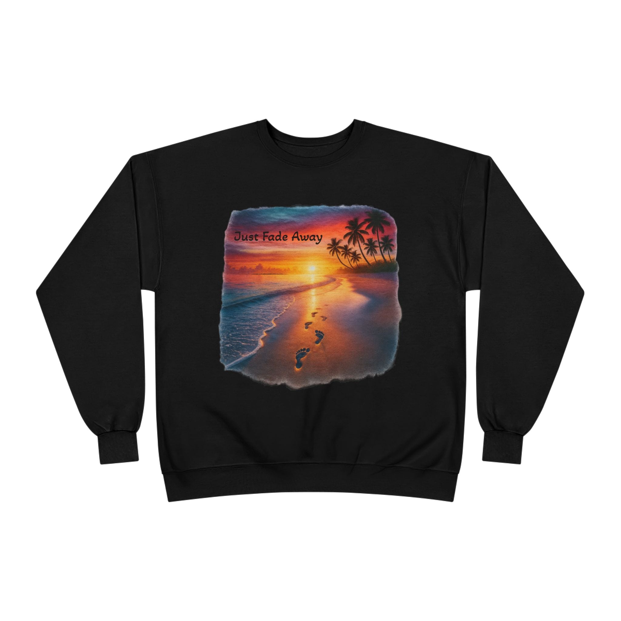 Crewneck Sweatshirt — Sunset Beach "Footprints" Graphic