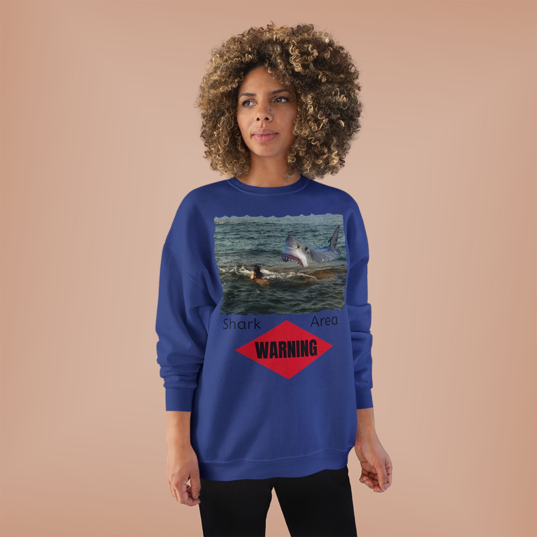 Shark Attack Warning Crewneck Sweatshirt