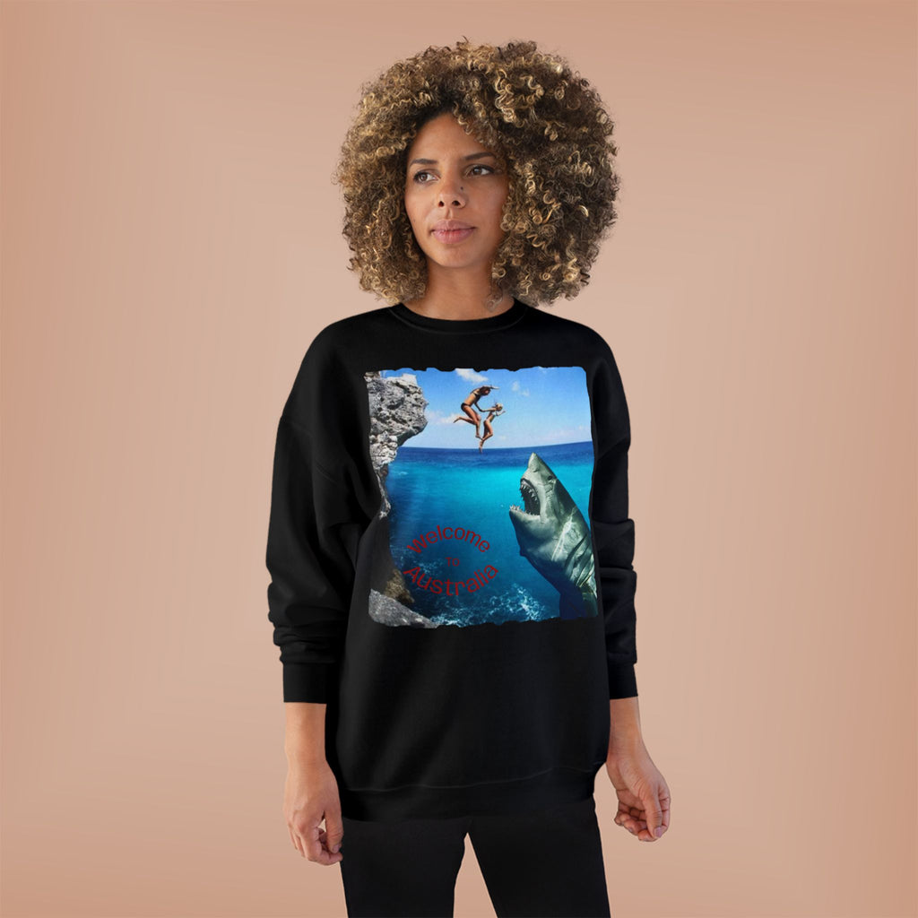 Crewneck Sweatshirt - Cliff Diver Shark Graphic