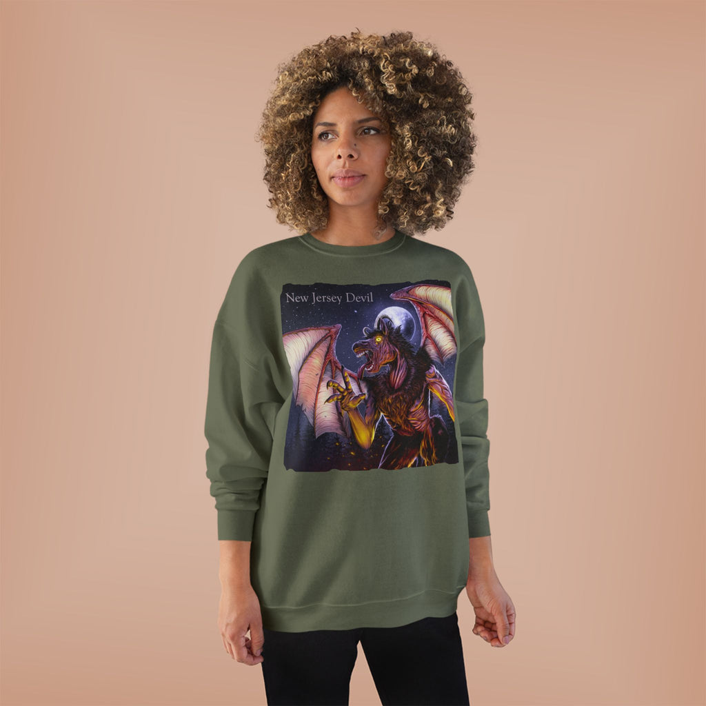 Dragon Graphic Sweatshirt — "New Jersey Dad" Fantasy Winged Creature Crewneck