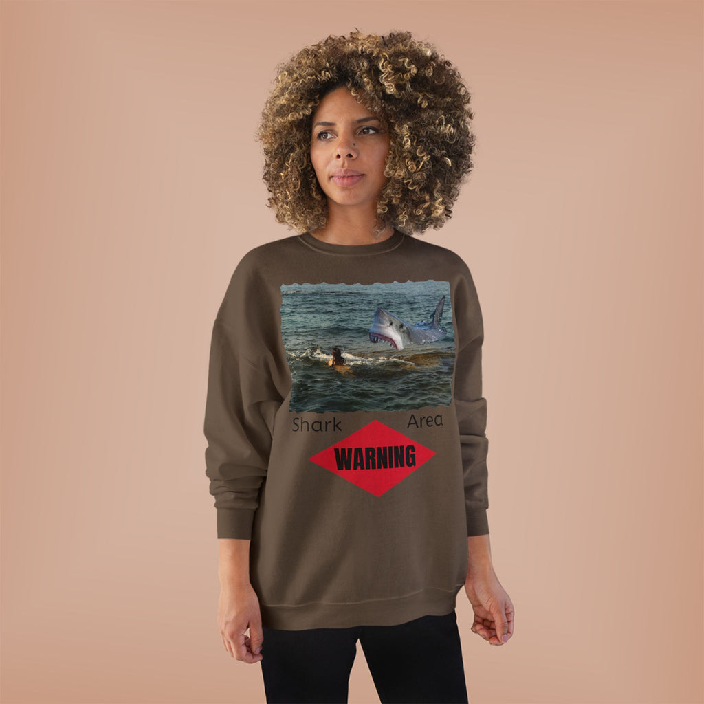 Shark Attack Warning Crewneck Sweatshirt