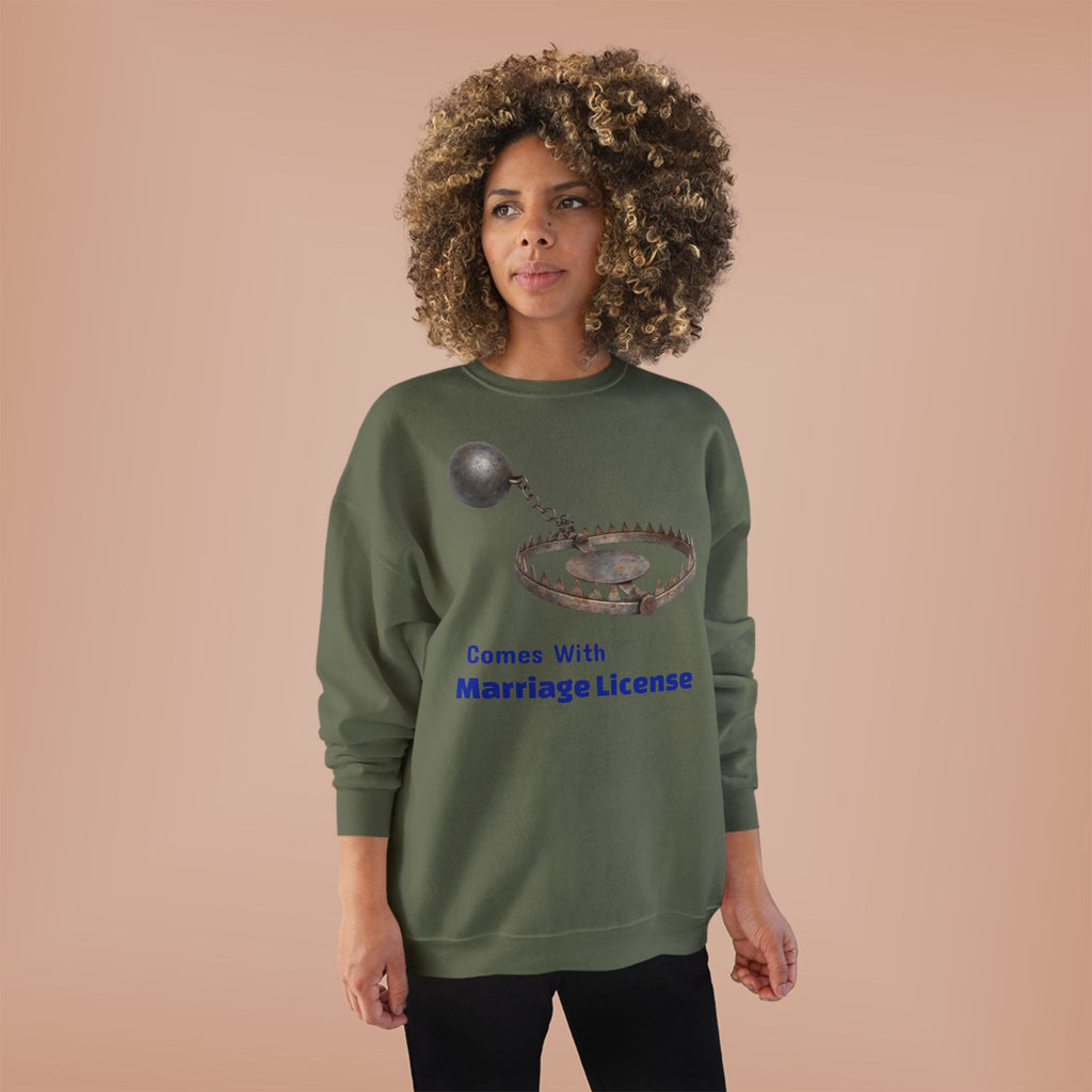 Marriage License Trap Sweatshirt — Funny Bridal Shower Crewneck