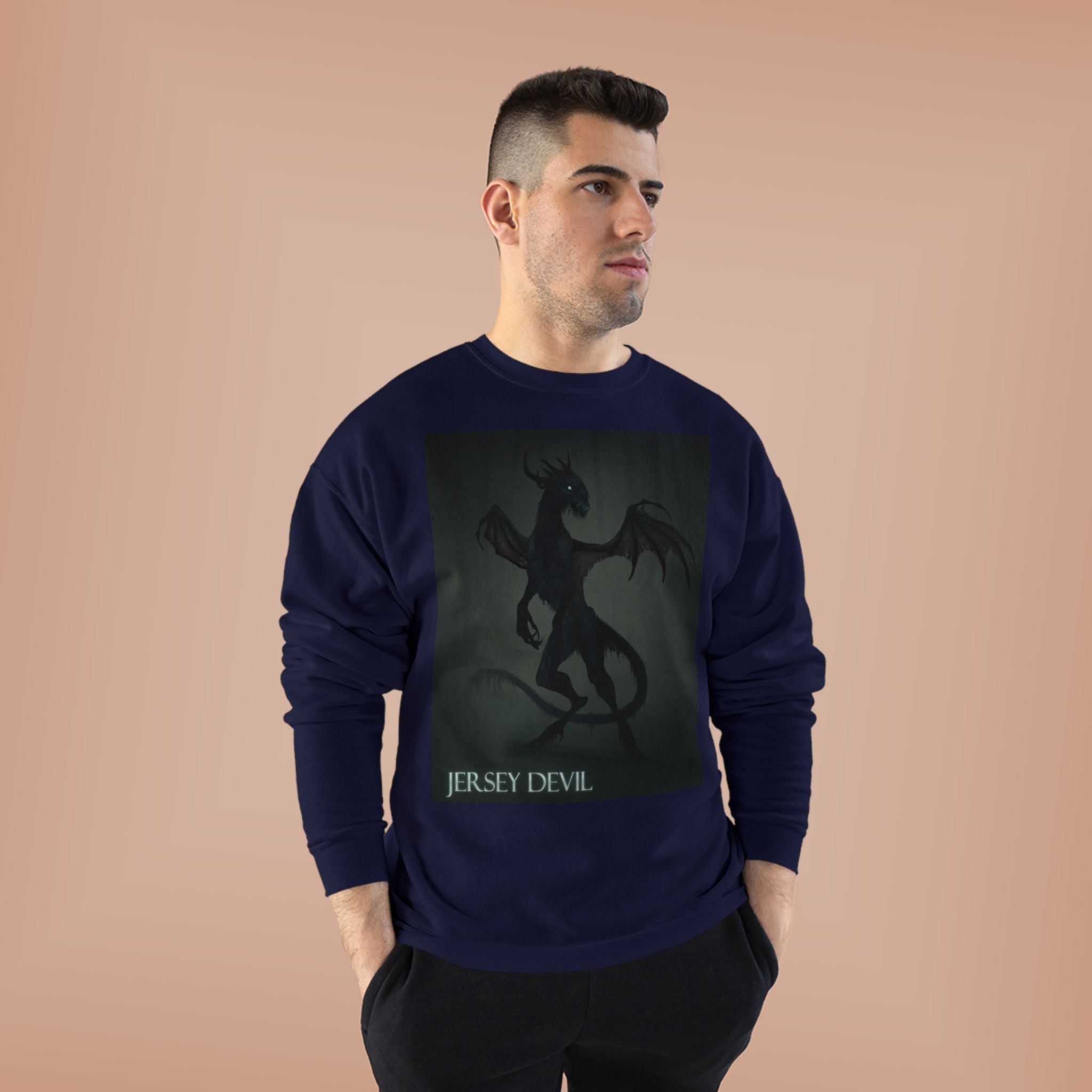 Jersey Devil Crewneck Sweatshirt – Gothic Cryptid Graphic Pullover