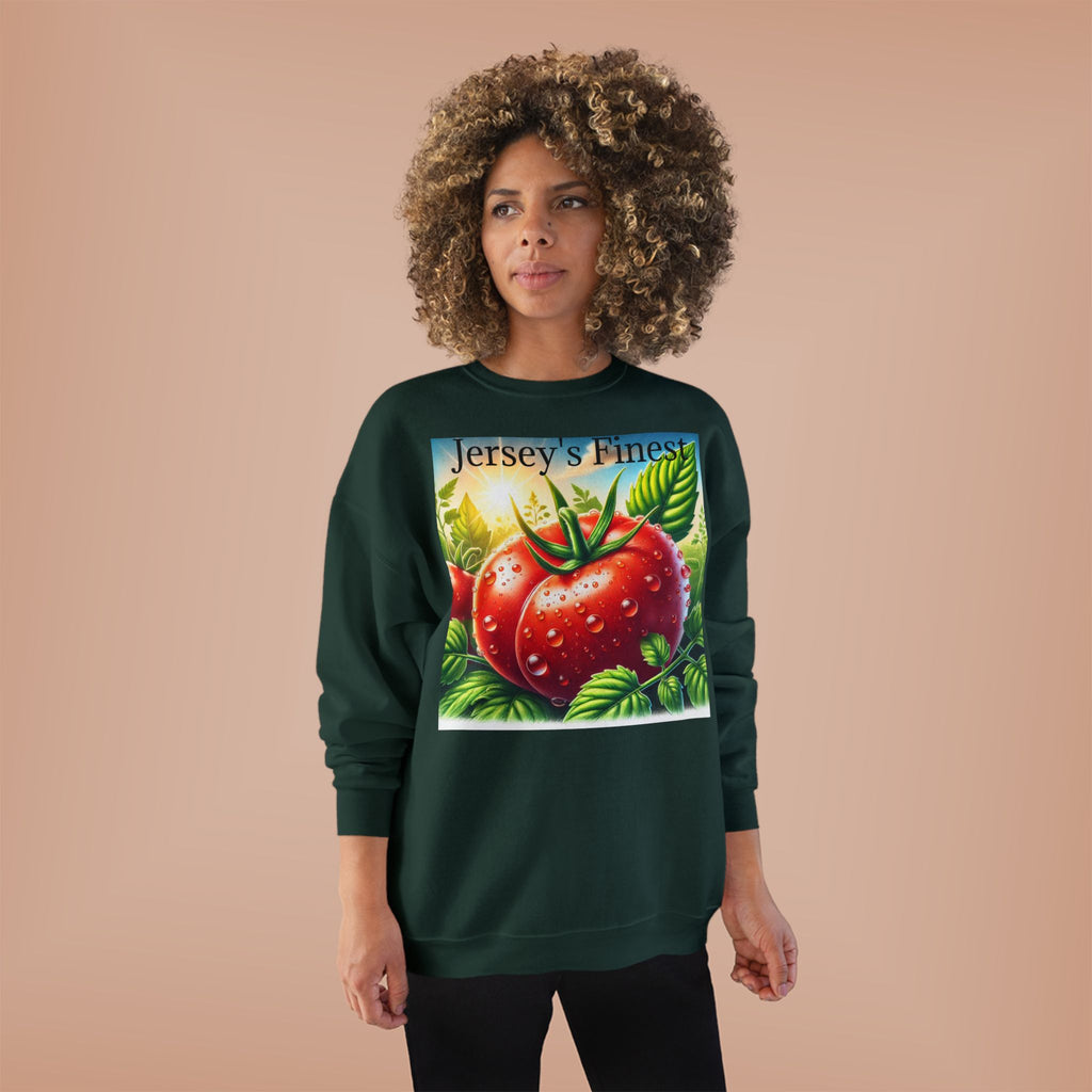 Tomato Crewneck Sweatshirt — "Jersey's Finest" Garden Produce Graphic