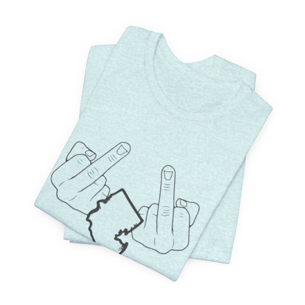T-Shirt - 'We Love You Too' New Jersey Middle Finger Outline Graphic Tee