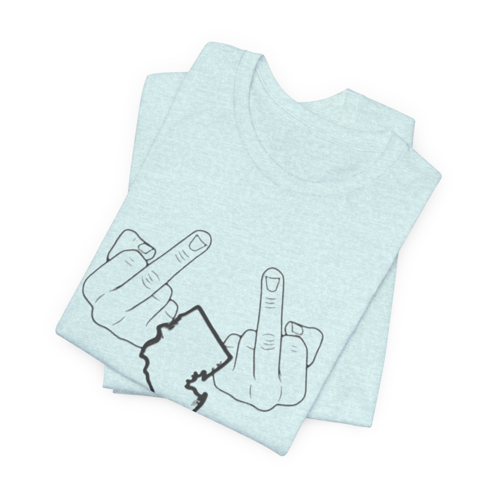 T-Shirt - 'We Love You Too' New Jersey Middle Finger Outline Graphic Tee