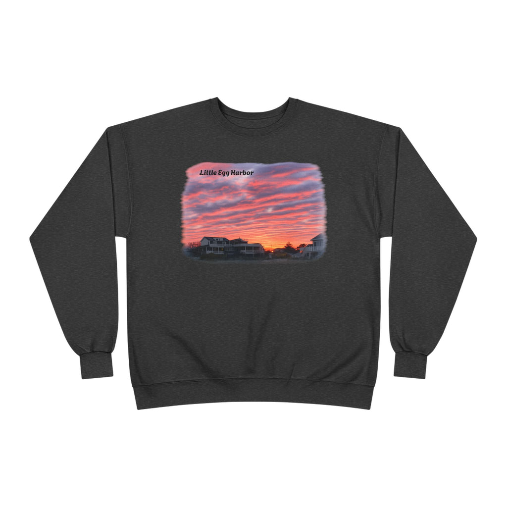 Sunset Landscape Crewneck Sweatshirt – "Little Bay Harbor" Scenic Graphic