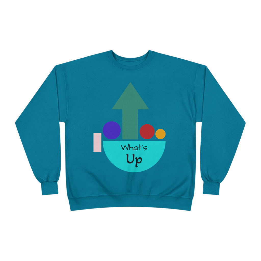 What's Up Arrow Crewneck Sweatshirt — Playful Graphic Pullover