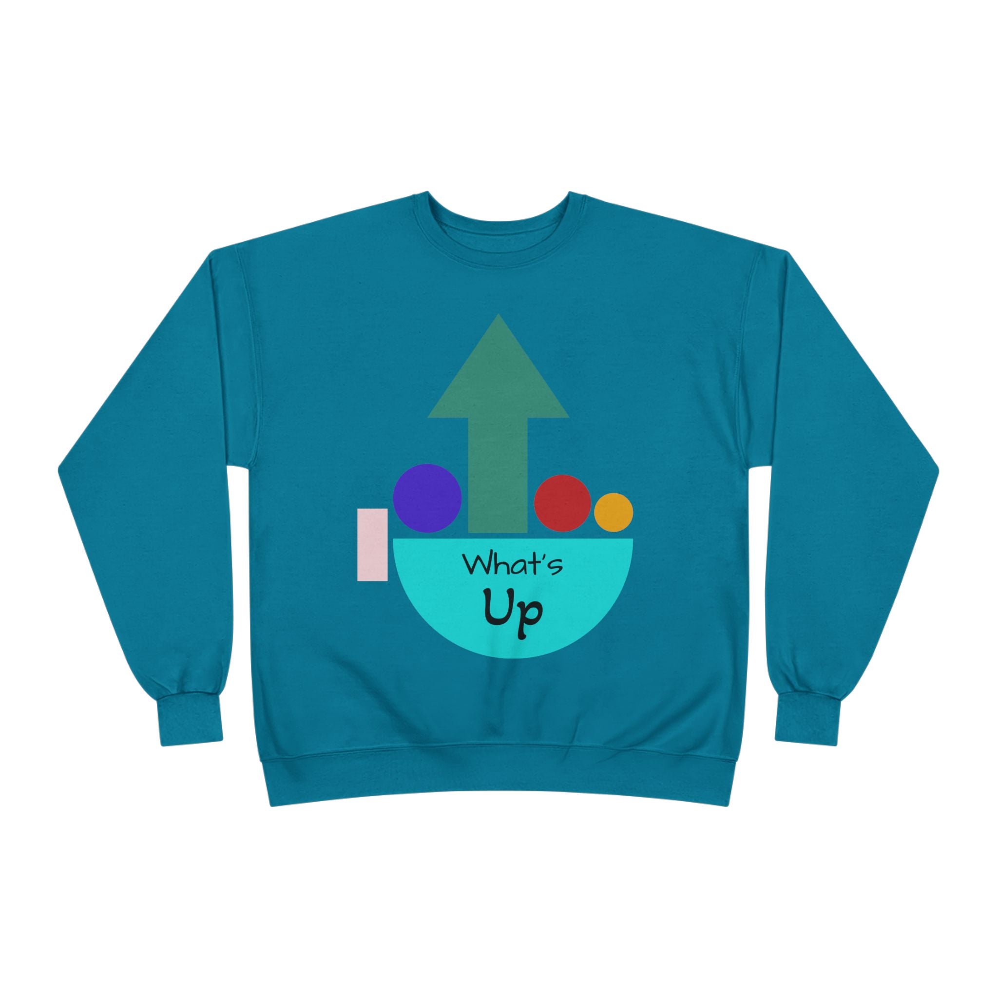 What's Up Arrow Crewneck Sweatshirt — Playful Graphic Pullover