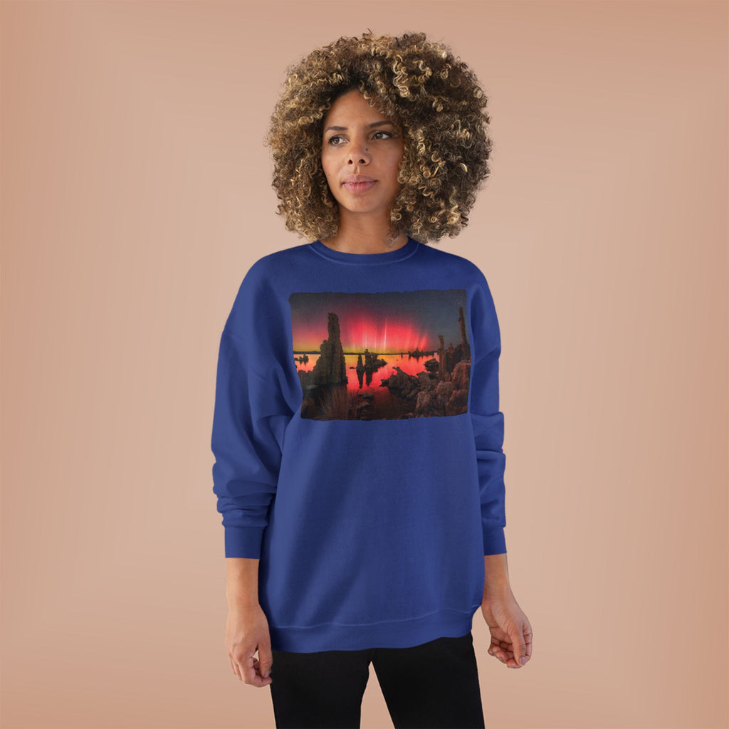Crewneck Sweatshirt — Neon Desert Nightscape Graphic