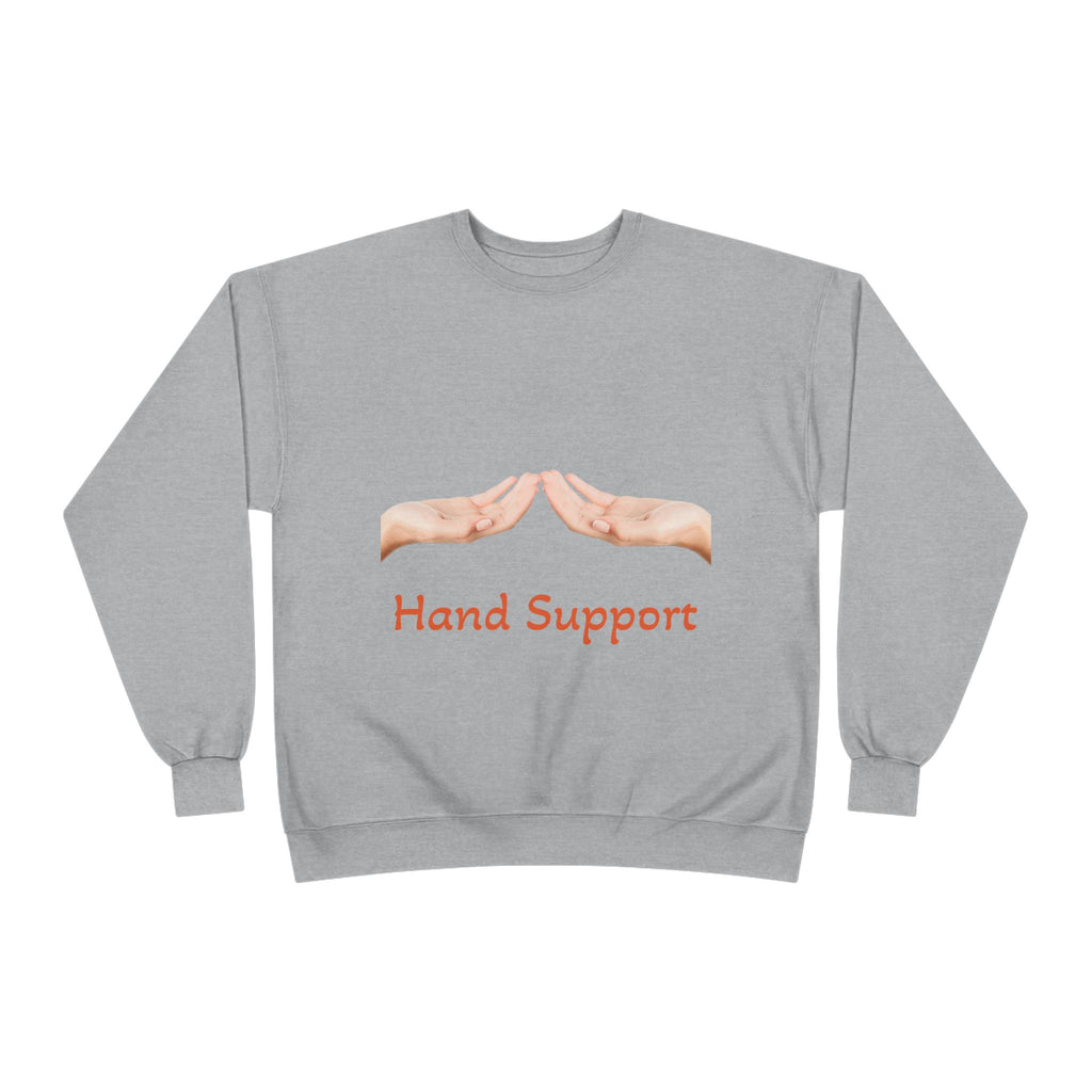 Hand Support Crewneck Sweatshirt — Comfort & Care Graphic