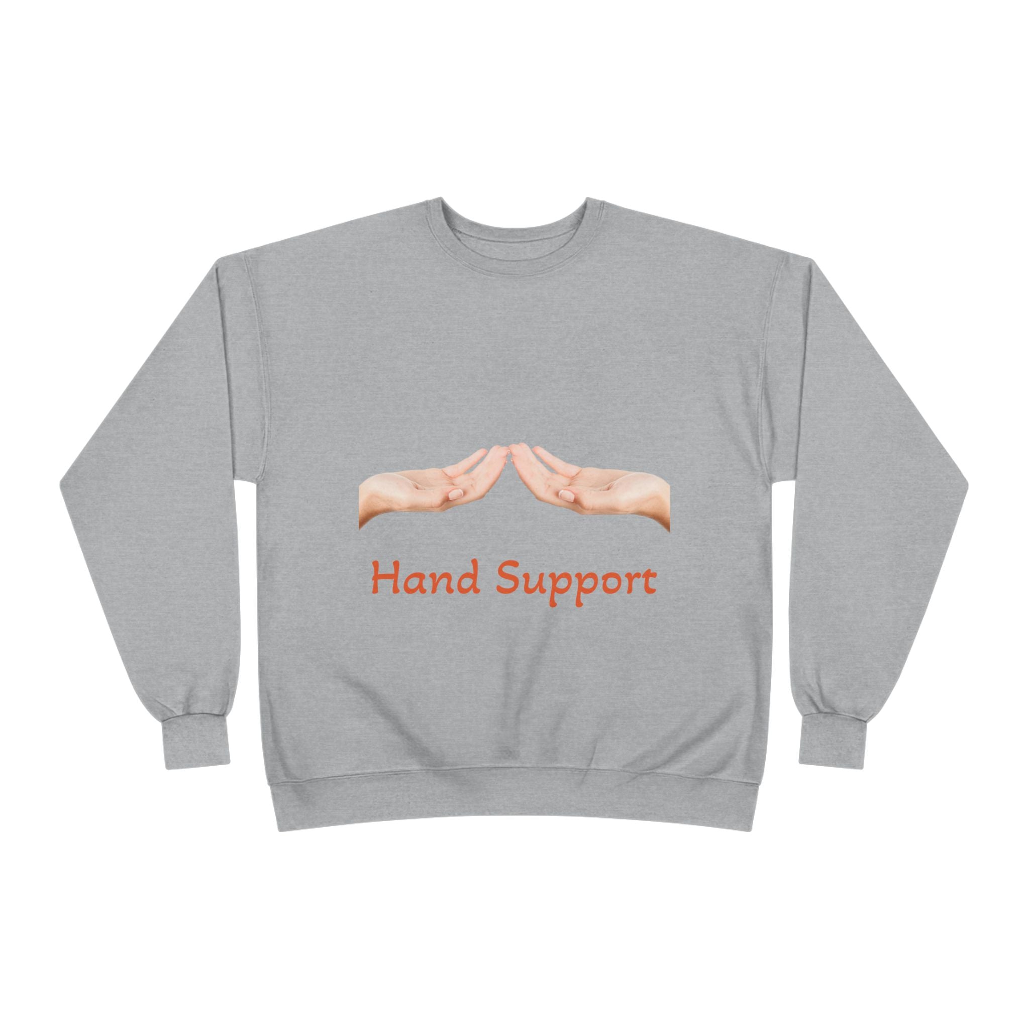 Hand Support Crewneck Sweatshirt — Comfort & Care Graphic