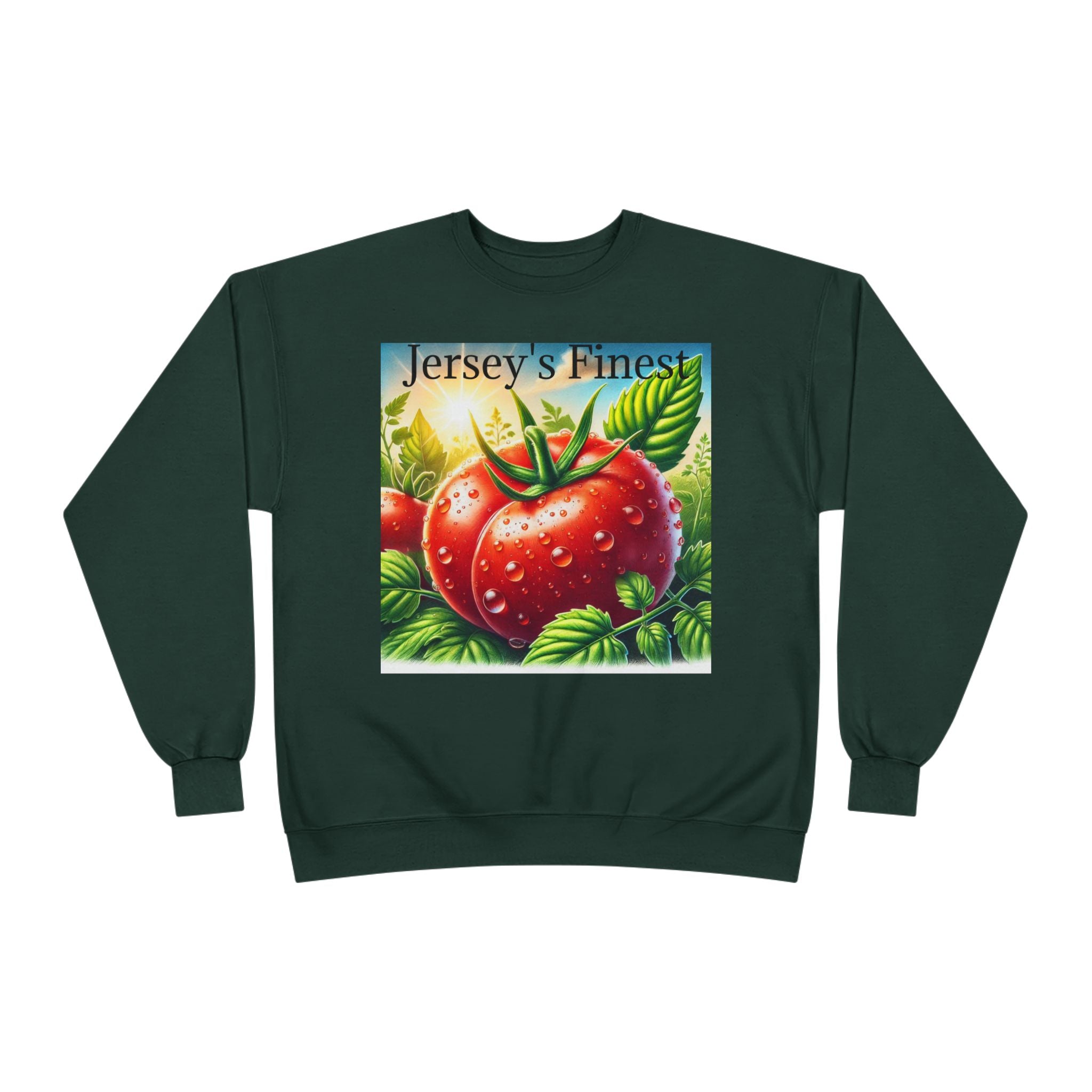 Tomato Crewneck Sweatshirt — "Jersey's Finest" Garden Produce Graphic