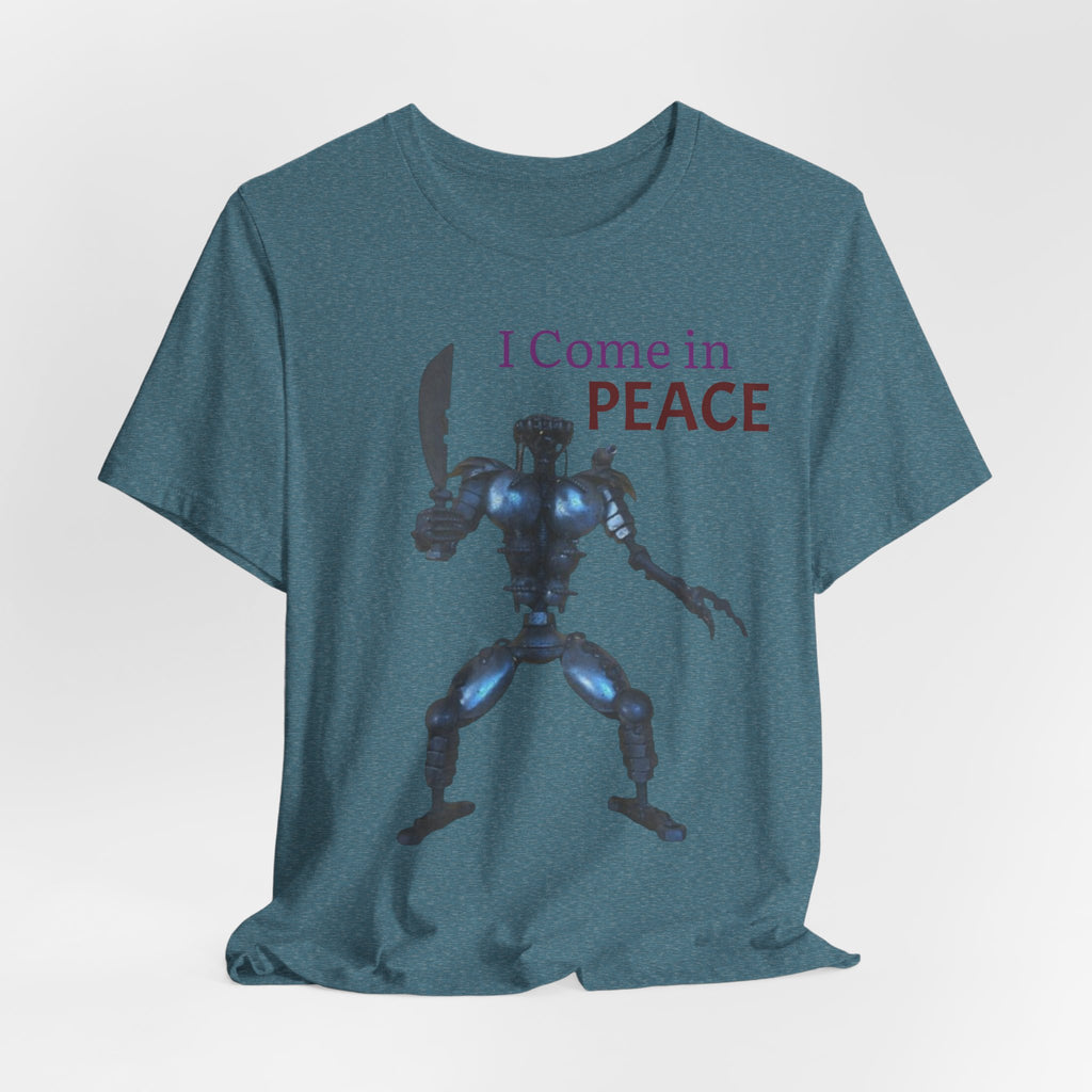 T-Shirt — I Come in Peace Robot Graphic Tee
