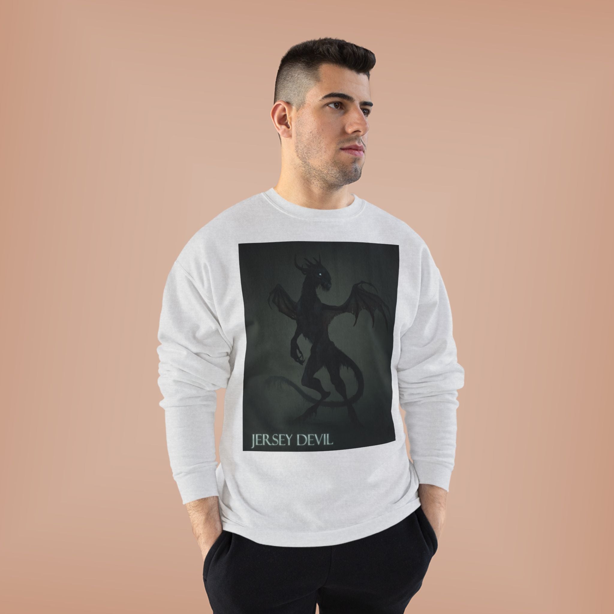 Jersey Devil Crewneck Sweatshirt – Gothic Cryptid Graphic Pullover