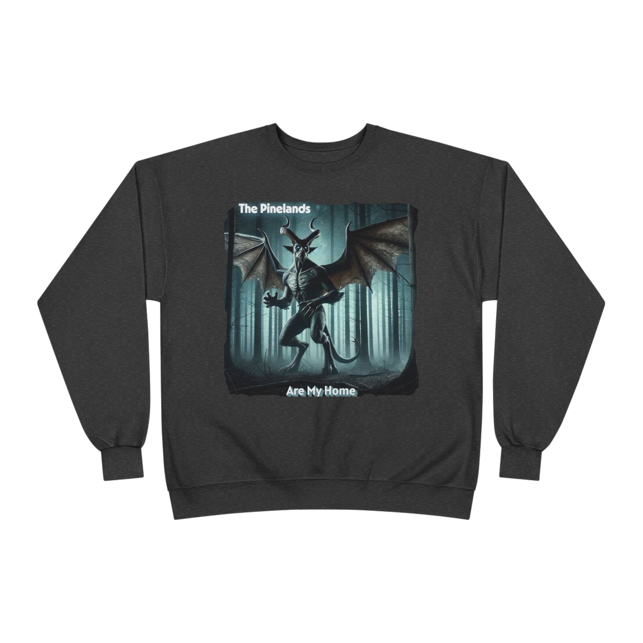 Pine Lands Dragon Crewneck Sweatshirt — "The Pinelands Are My Home" Forest Fantasy Pullover