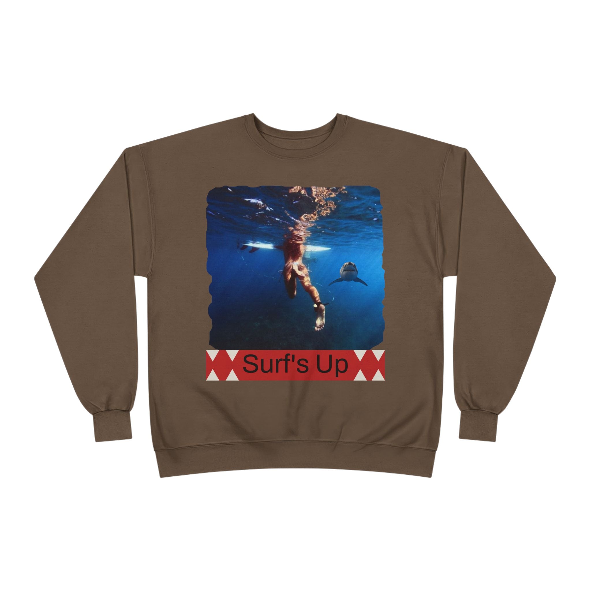 Crewneck Sweatshirt — 'Surf's Up' Underwater Surfer Graphic