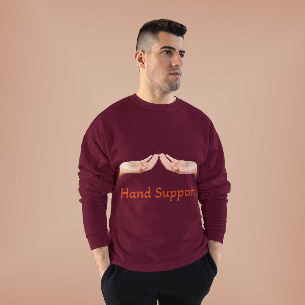 Hand Support Crewneck Sweatshirt — Comfort & Care Graphic
