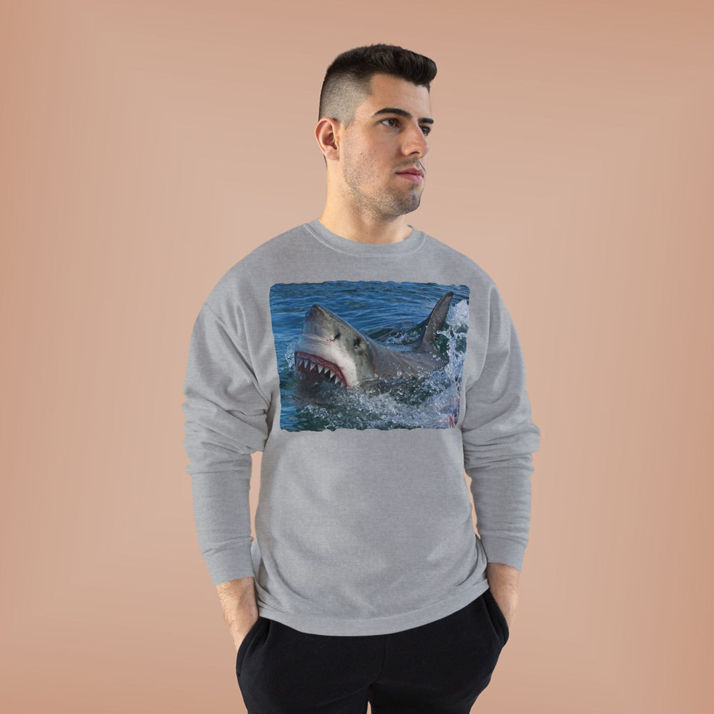 Great White Shark Crewneck Sweatshirt — Ocean Predator Graphic Sweatshirt