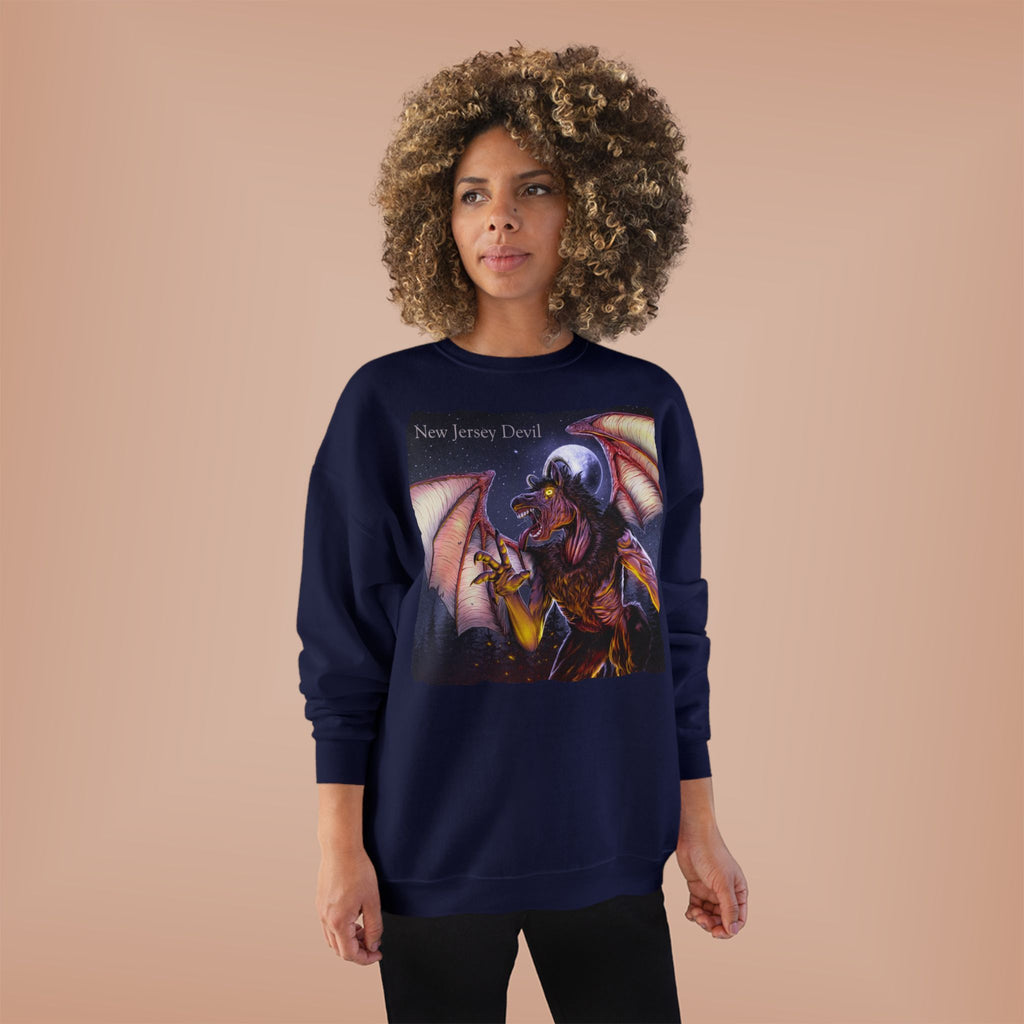 Dragon Graphic Sweatshirt — "New Jersey Dad" Fantasy Winged Creature Crewneck