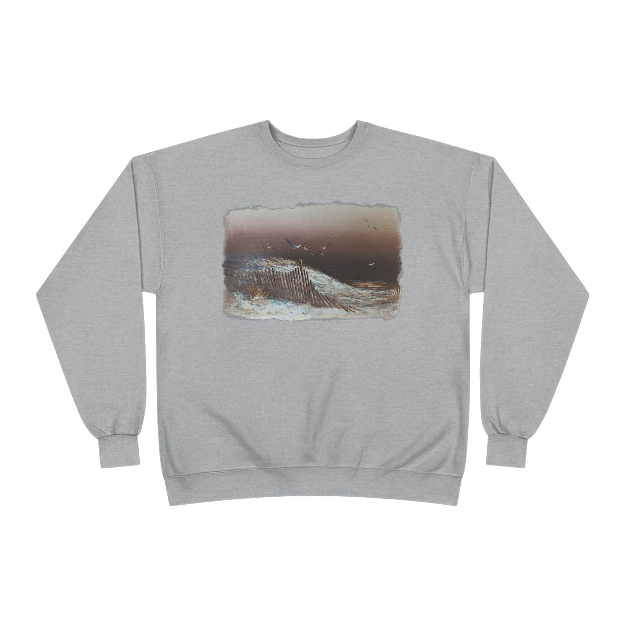 Whale Horizon Crewneck Sweatshirt — Vintage Ocean Graphic