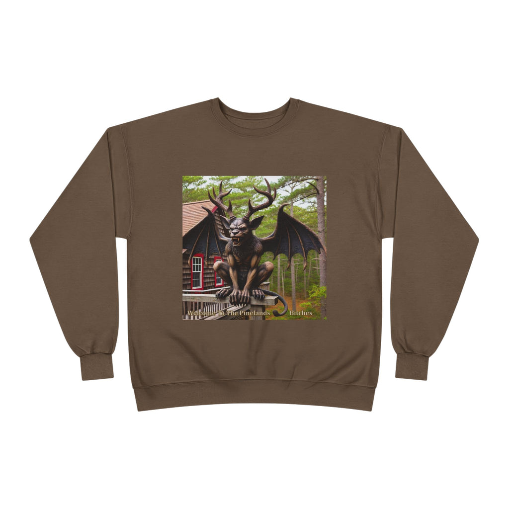 Gargoyle Garden Crewneck Sweatshirt — Gothic Statue Forest Design