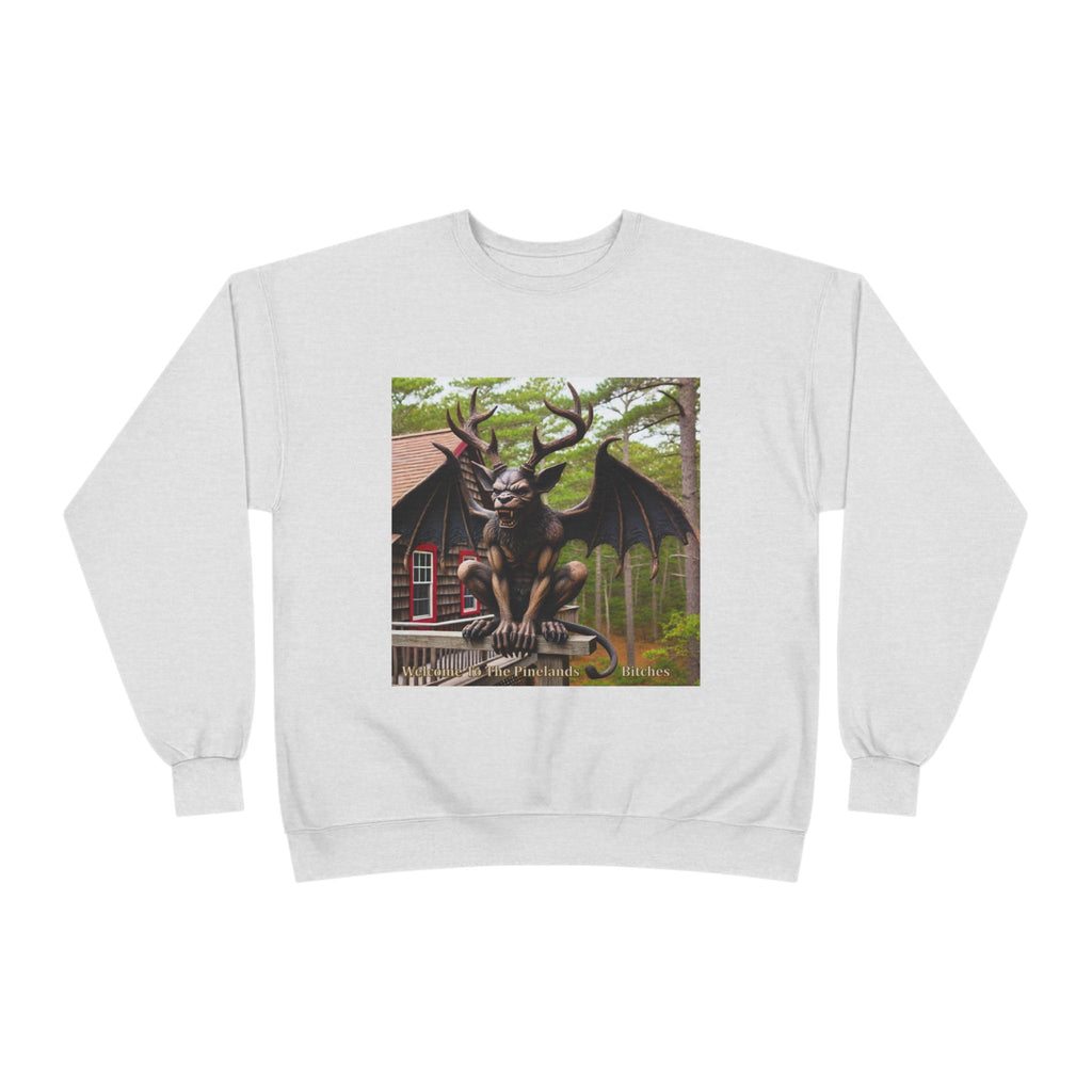 Gargoyle Garden Crewneck Sweatshirt — Gothic Statue Forest Design