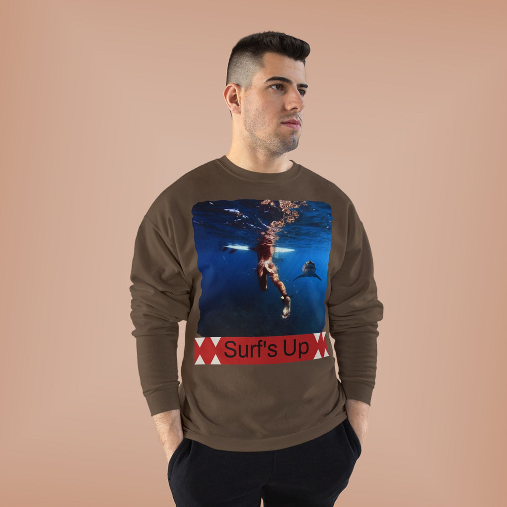 Crewneck Sweatshirt — 'Surf's Up' Underwater Surfer Graphic