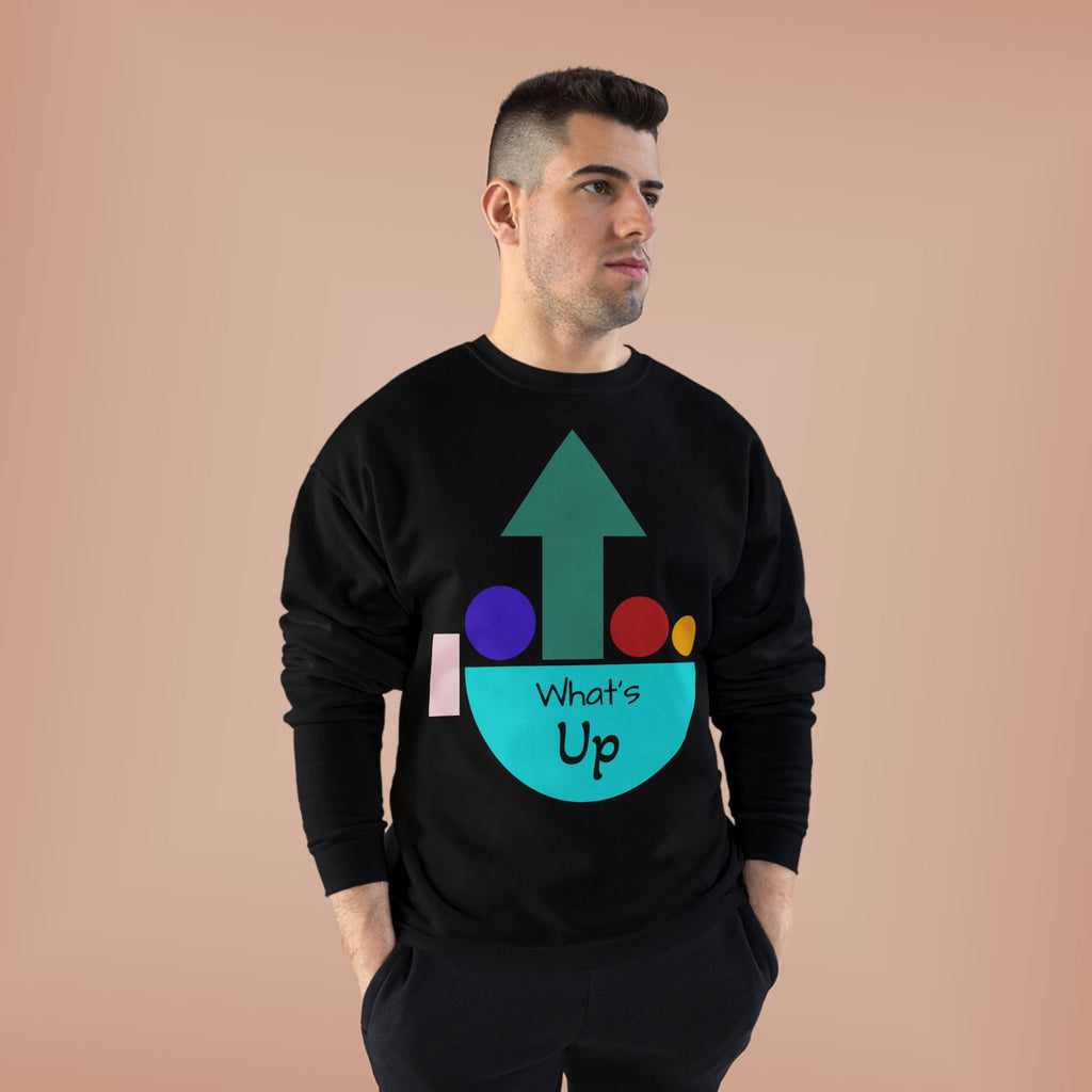 What's Up Arrow Crewneck Sweatshirt — Playful Graphic Pullover