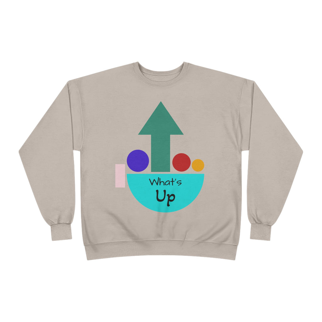 What's Up Arrow Crewneck Sweatshirt — Playful Graphic Pullover