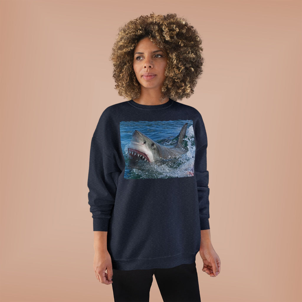Great White Shark Crewneck Sweatshirt — Ocean Predator Graphic Sweatshirt