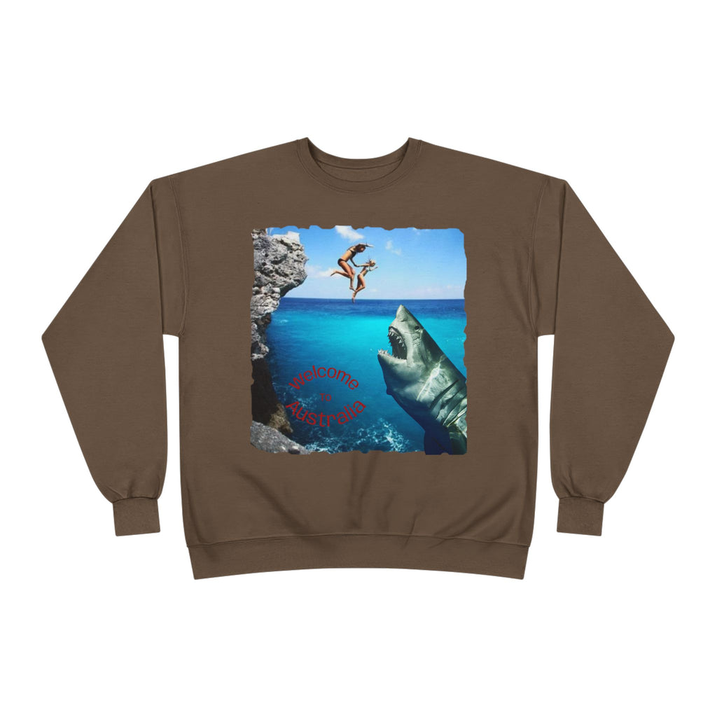 Crewneck Sweatshirt - Cliff Diver Shark Graphic