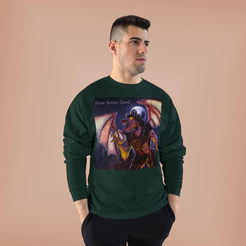 Dragon Graphic Sweatshirt — "New Jersey Dad" Fantasy Winged Creature Crewneck